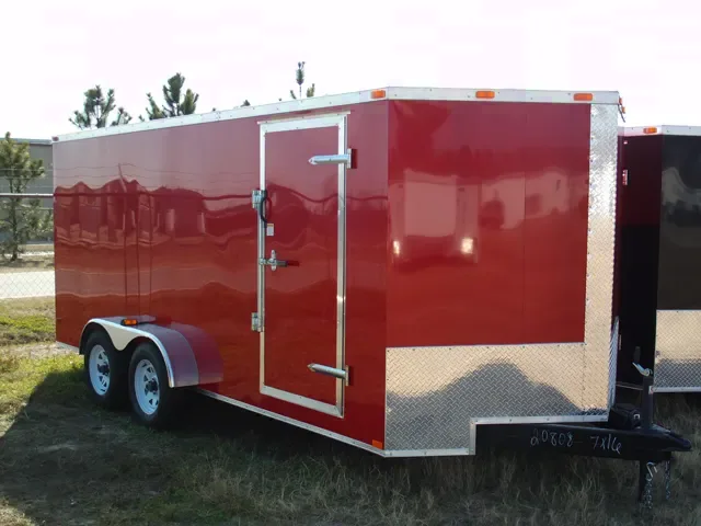 Motorcycle Trailer 16ft Red V-nose
