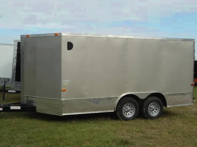 14ft  Beige V-Nose Motorcycle Trailer