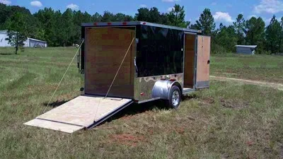 12ft Single Axle Black Motorcycle Trailer