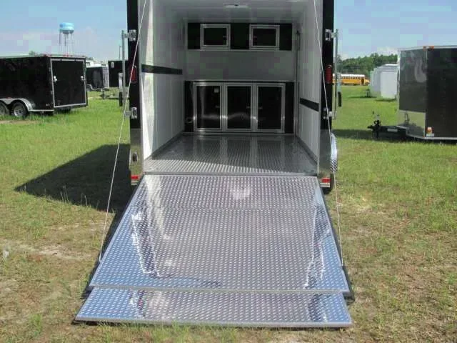 14ft V Nose Black Motorcycle Trailer