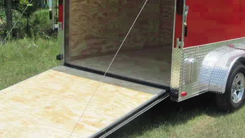 14ft Red V Nose Motorcycle Trailer