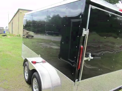 14ft Motorcycle Trailer w/Wrap Around Diamond Plating