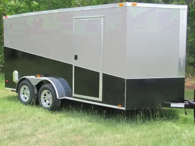 16FT 2 Tone Black & Gray Motorcycle Trailer