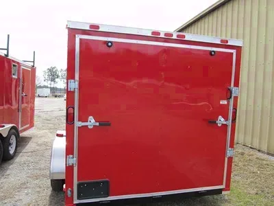 Motorcycle Trailer 16ft Red V Nose Enclosed Trailer