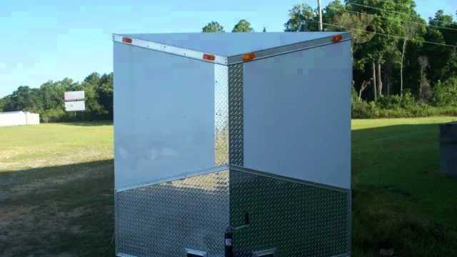 16ft White Loaded Enclosed Motorcycle Trailer
