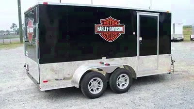 18ft Black Flat Front Motorcycle Trailer