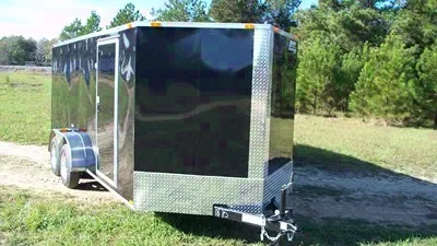 18ft V Nose with Black Exterior w/ Side Door