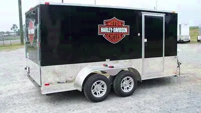 18ft Black  Motorcycle Trailer  w/Wrap Around ATP