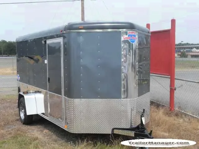 12ft Cargo V-Nose Single Axle SILVER With Ramp