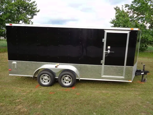 14ft V-Nose Black TA Motorcycle Trailer