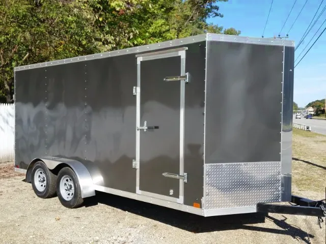 16ft V-nose Motorcycle Trailer Charcoal