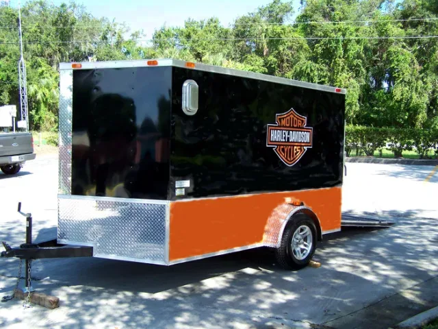 10FT LOADED  MOTORCYCLE TRAILER ORANGE/BLACK