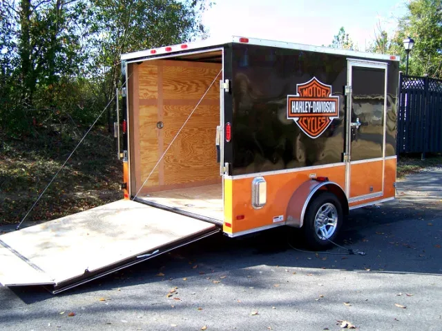 10ft SA  Orange/Black Motorcycle Trailer