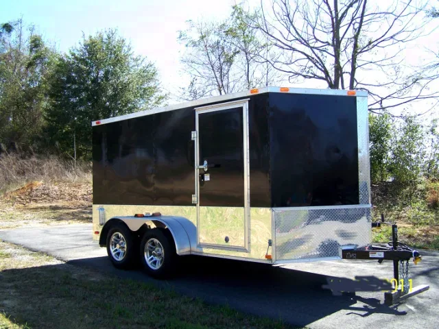 12ft TA V-Nose Motorcycle Trailer-Black