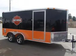 14ft Motorcycle Trailer-Orange/Black