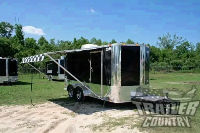 MOTORCYCLE 7x14 V-Nose Enclosed Cargo w/ Ramp - LOADED