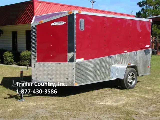 6 X 12 ELITE SERIES CUSTOM ENCLOSED MOTORCYCLE CARGO TRAILER w/ SLANTED V-NOSE