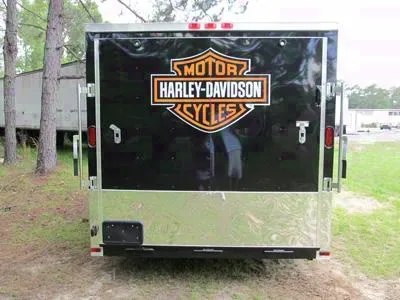 12FT  Black and Orange Motorcycle Trailer