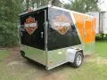 12FT Single Axle Black and Orange Motorcycle Trailer