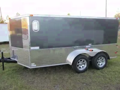 CHARCOAL 14FT LOADED MOTORCYCLE TRAILER
