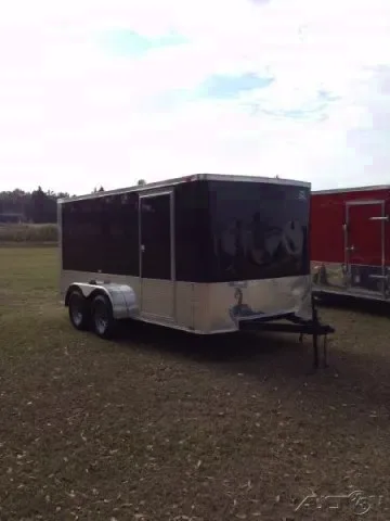 Black 14ft Flat Front Motorcycle Trailer