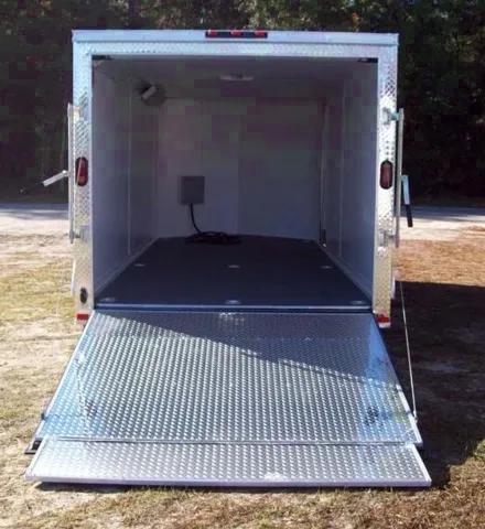 16FT BLACK MOTORCYCLE TRAILER W/ELECTRICAL PACKAGE