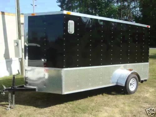 12ft Enclosed Motorcycle Trailer Black