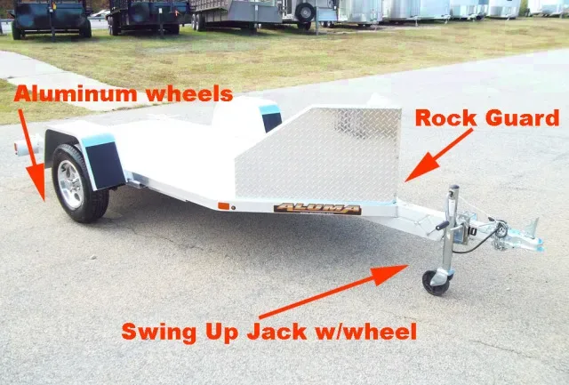 10ft Single Motorcycle Trailer w/Rock Guard