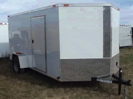 White 12ft Single 3500lb Axle Motorcycle Trailer