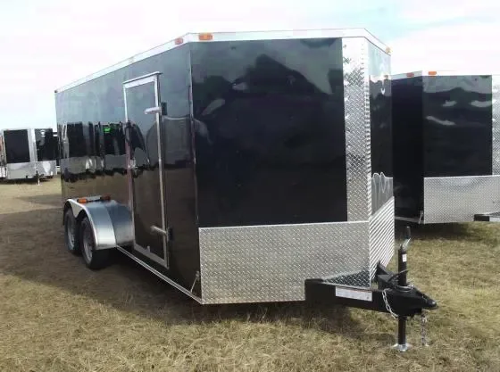 16ft TA Black Motorcycle Trailer w/Stone Guard