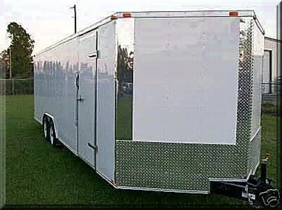 20ft Motorcycle Hauler V-Nose White