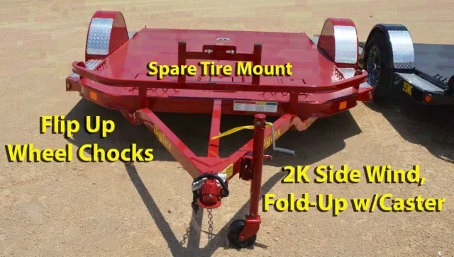 Red 10ft Single Axle Motorcycle