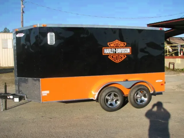 14ft Motorcycle Trailer Orange w/Black Trim