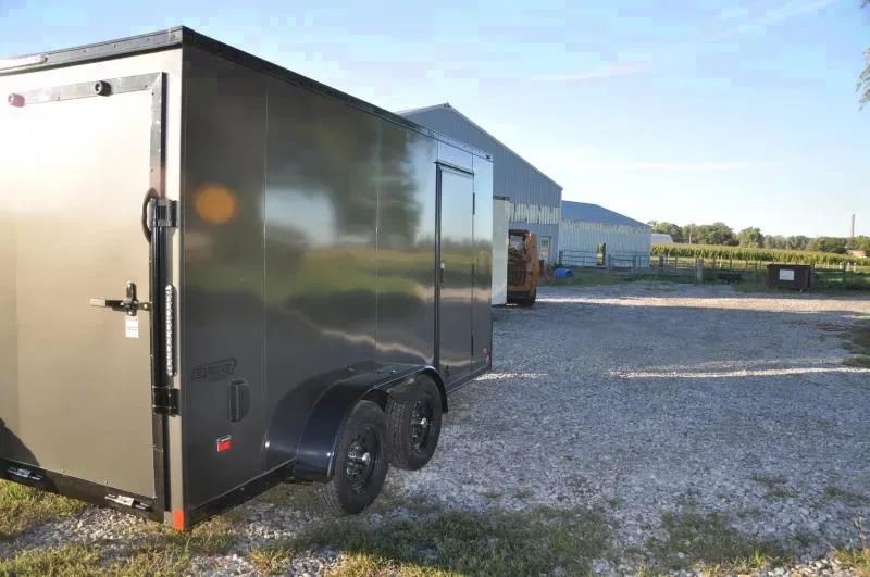 14ft Charcoal w/Blackout Package Motorcycle Trailer