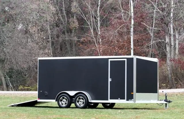 Black 14ft  Enclosed Motorcycle/Cargo Trailer