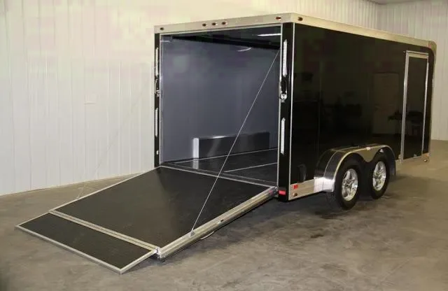 BLACK ALUMINUM 14FT MOTORCYCLE HAULER