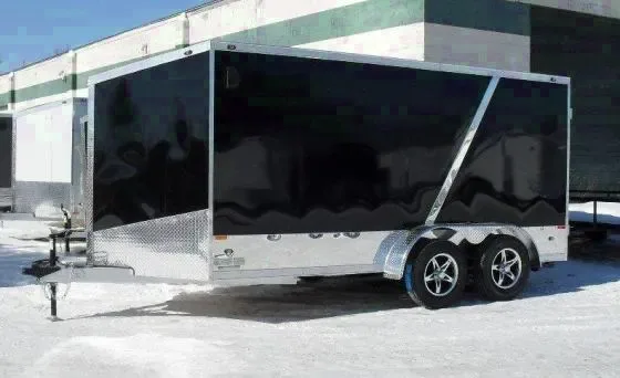 BLACK V-NOSE 16FT MOTORCYCLE TRAILER