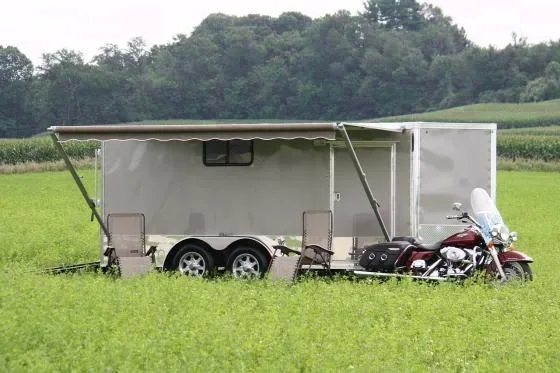 GRAY 16FT LOADED MOTORCYCLE TOY HAULER