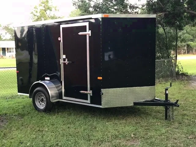 BLACK V-NOSE 10FT MOTORCYCLE TRAILER