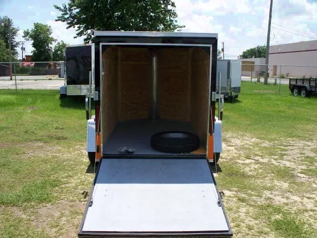 BLACK & ORANGE 8FT MOTORCYCLE TRAILER