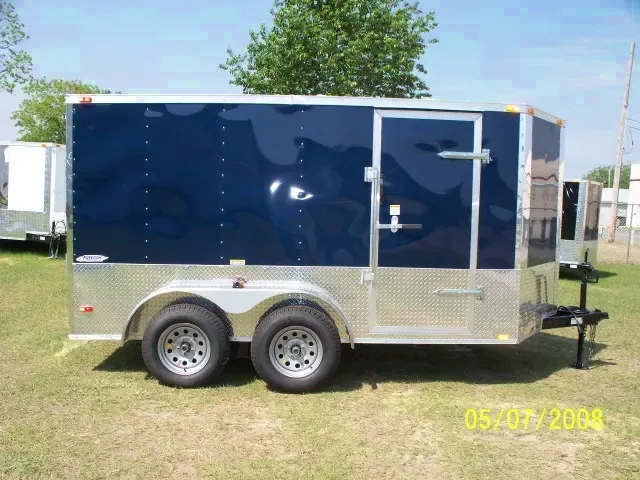 BLUE V-NOSE 12FT TA  MOTORCYCLE TRAILER