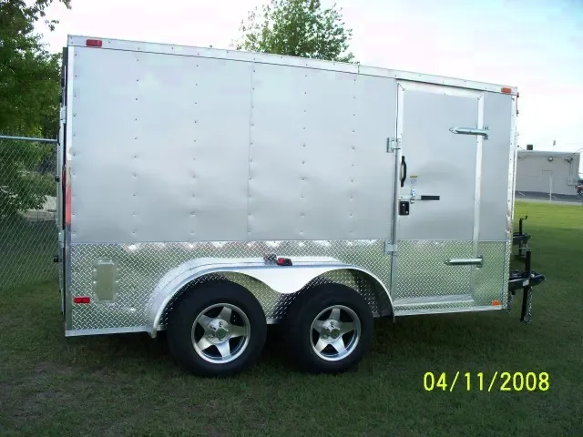 SILVER 12FT MOTORCYCLE TRAILER W/SIDE DOOR