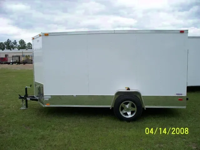 WHITE V-NOSE 12FT SA MOTORCYCLE TRAILER