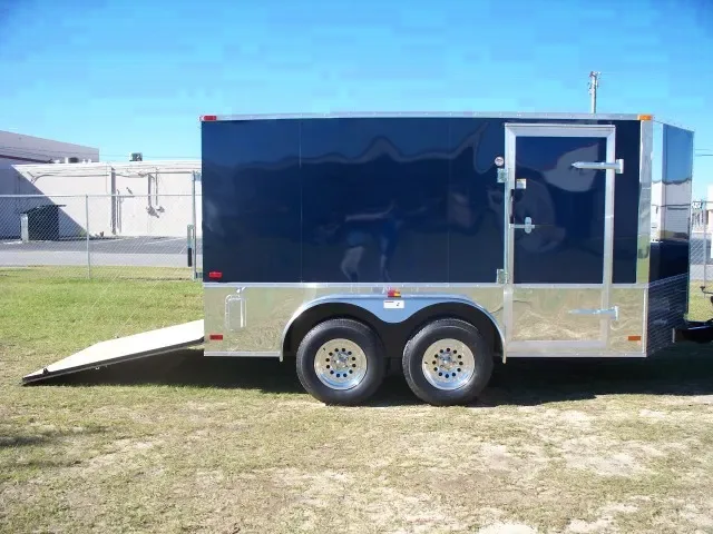 BLUE MOTROCYCLE TRAILER 12FT W/D-RINGS