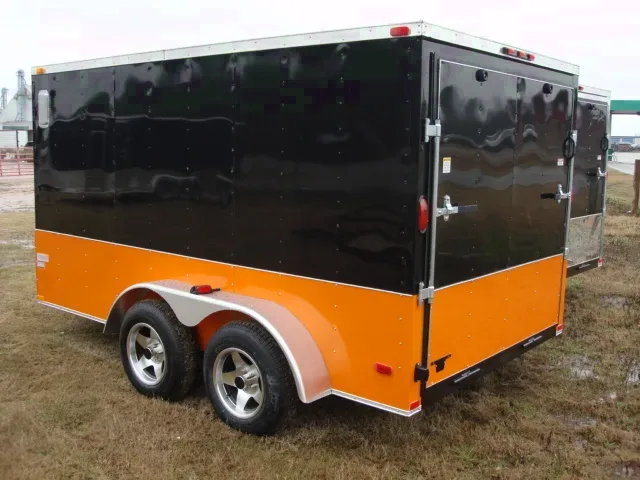 12ft BLACK & ORANGE MOTORCYCLE TRAILER