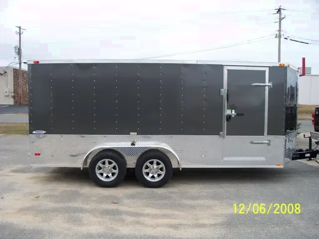 V-NOSE 16FT MOTORCYCLE TRAILER CHARCOAL