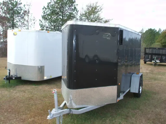 Black V-Nose 10ft Motorcycle Trailer