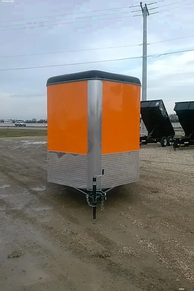 12FT V-Nose Motorcycle Trailer w/ Rear Ramp