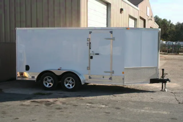 14ft Motorcycle Trailer w/Black and White Checkered Flooring