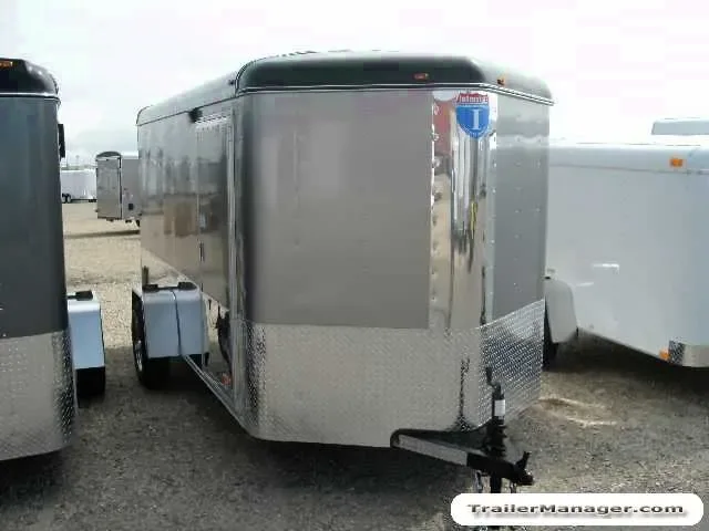 12ft V-Nose Single Axle Silver Motorcycle Trailer With Ramp